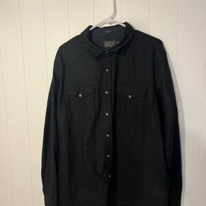 Pendleton Canyon Fitted Black Wool Button Front Shirt Jacket Shacket XXL